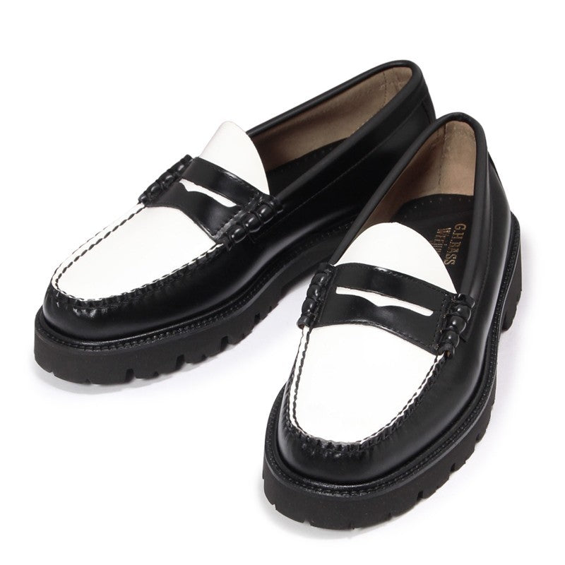 ローファー | 【NEW】11510 LARSON / BLACK&WHITE (RUBBER SOLE) - G.H.BASS