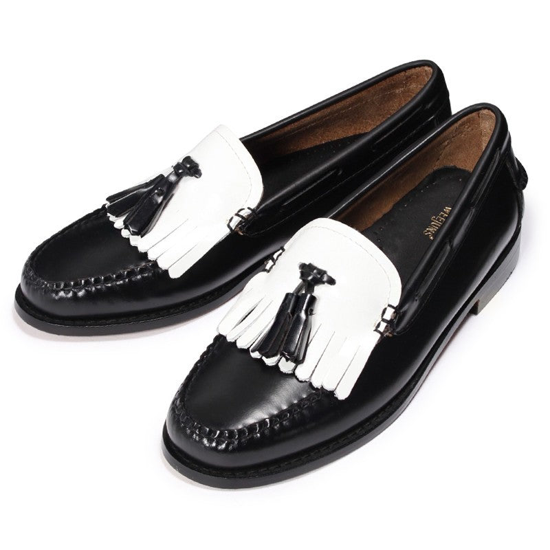 41020 ESTHER / BLACK&WHITE (LEATHER SOLE)