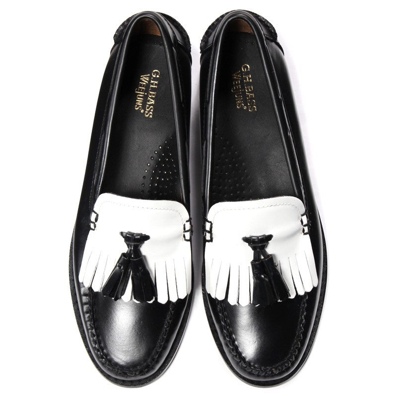 41020 ESTHER / BLACK&WHITE (LEATHER SOLE)