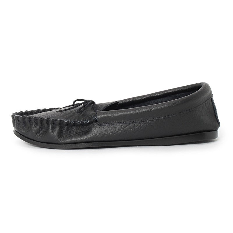 British Moccasin / Black Grain Leather (Rubber Sole)