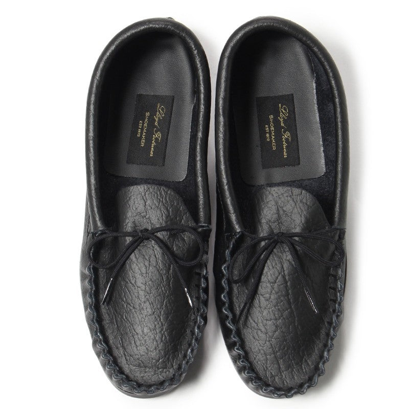 British Moccasin / Black Grain Leather (Rubber Sole)