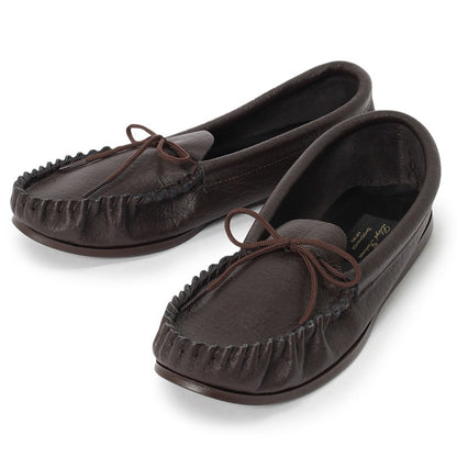 British Moccasin / Dark Brown Grain Leather (Rubber Sole)