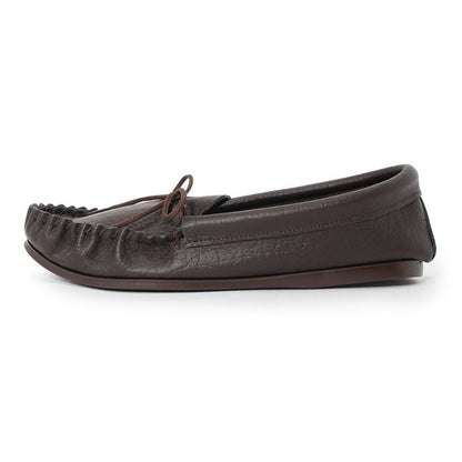 British Moccasin / Dark Brown Grain Leather (Rubber Sole)