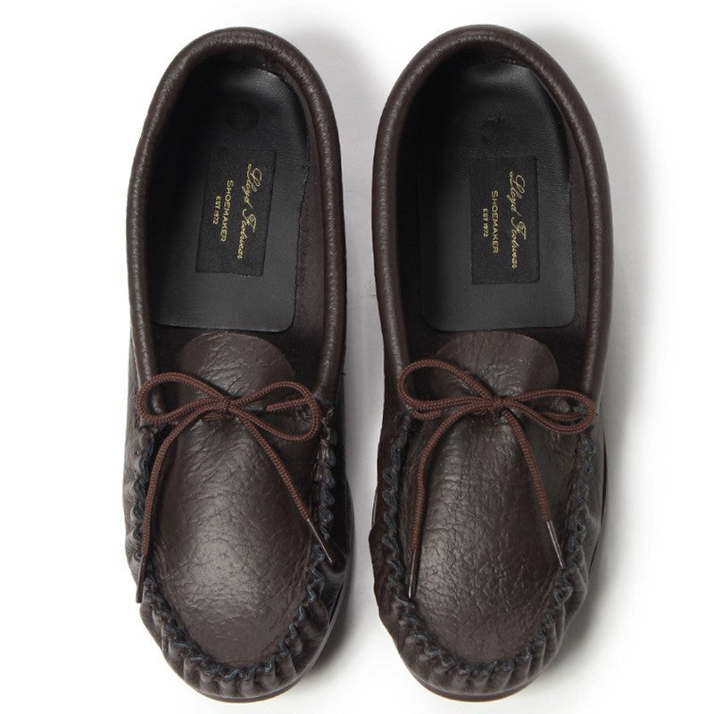 British Moccasin / Dark Brown Grain Leather (Rubber Sole)