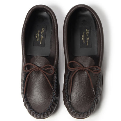 British Moccasin / Dark Brown Grain Leather (Rubber Sole)