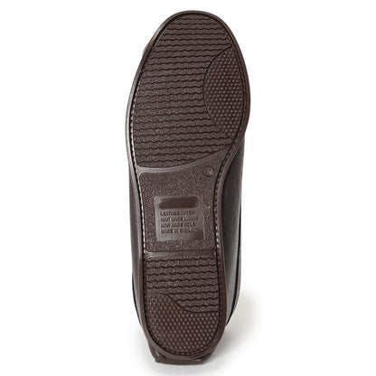 British Moccasin / Dark Brown Grain Leather (Rubber Sole)