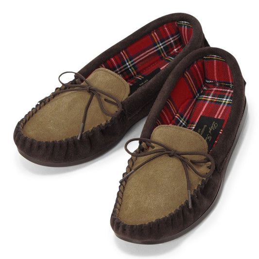 British Moccasin / Dark Brown & Taupe Suede (Rubber Sole)